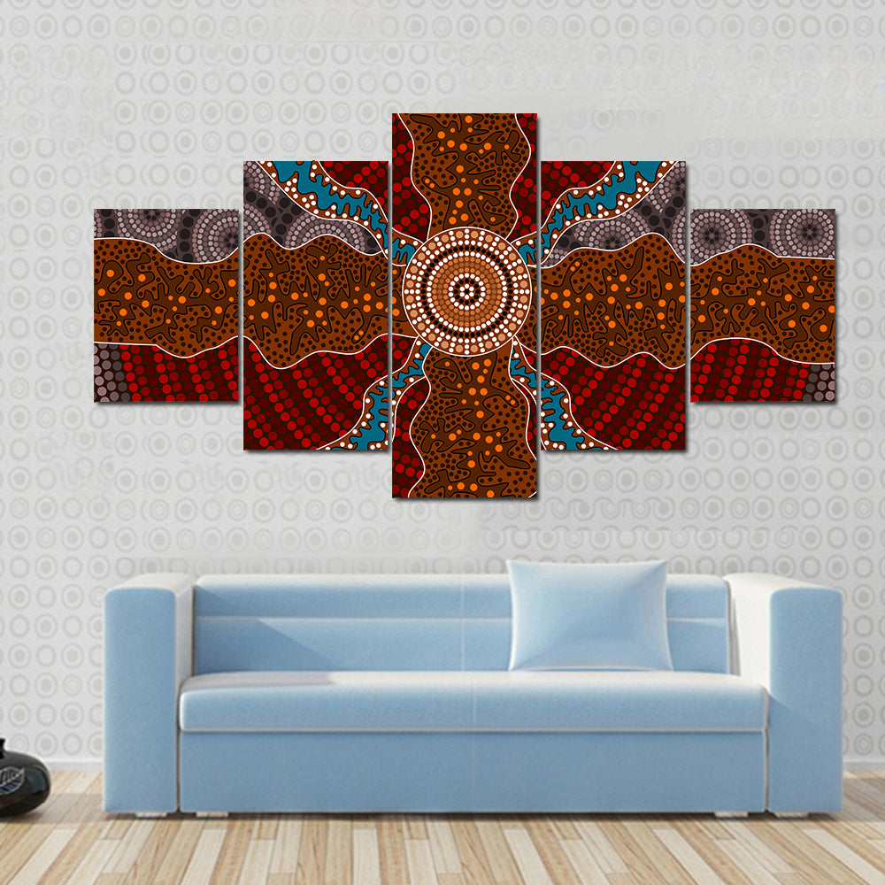 Aboriginal Dotted Vector Canvas Wall Art