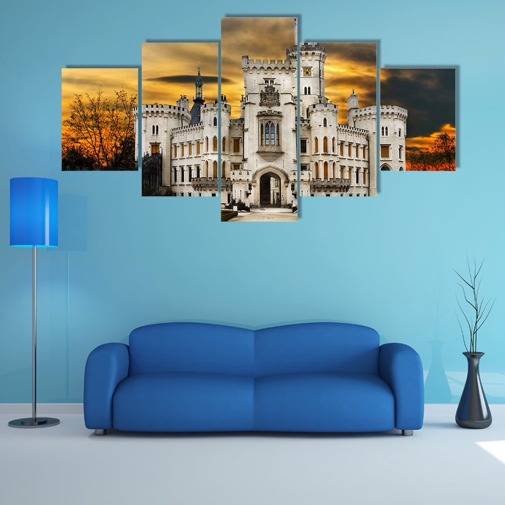 Hluboka Castle In Bohemia Canvas Wall Art