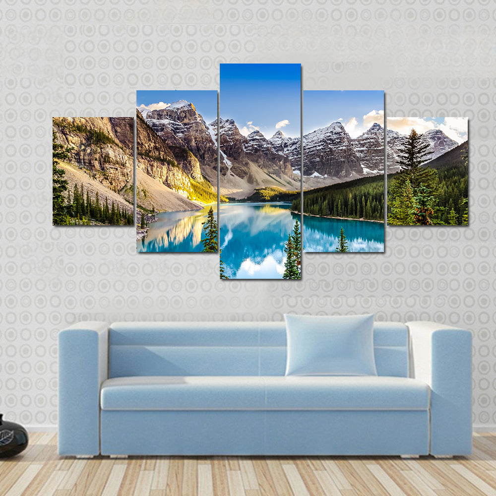 Moraine Lake In Alberta Canvas Wall Art