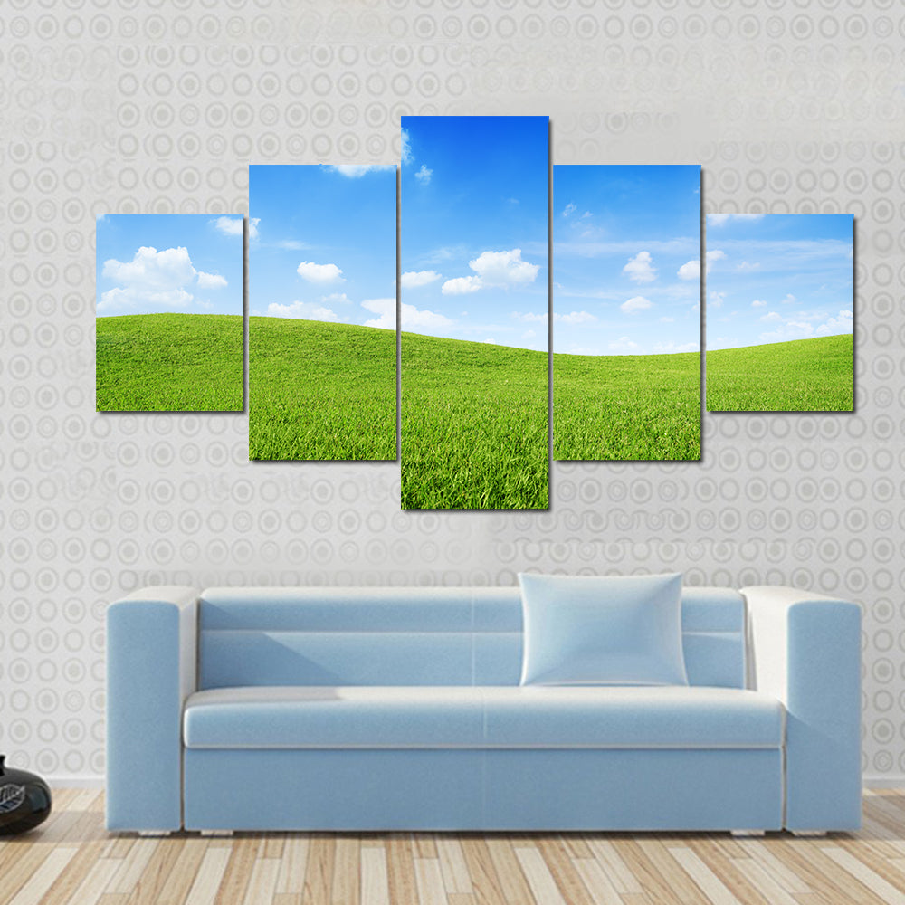 Green Grassy Hills Canvas Wall Art