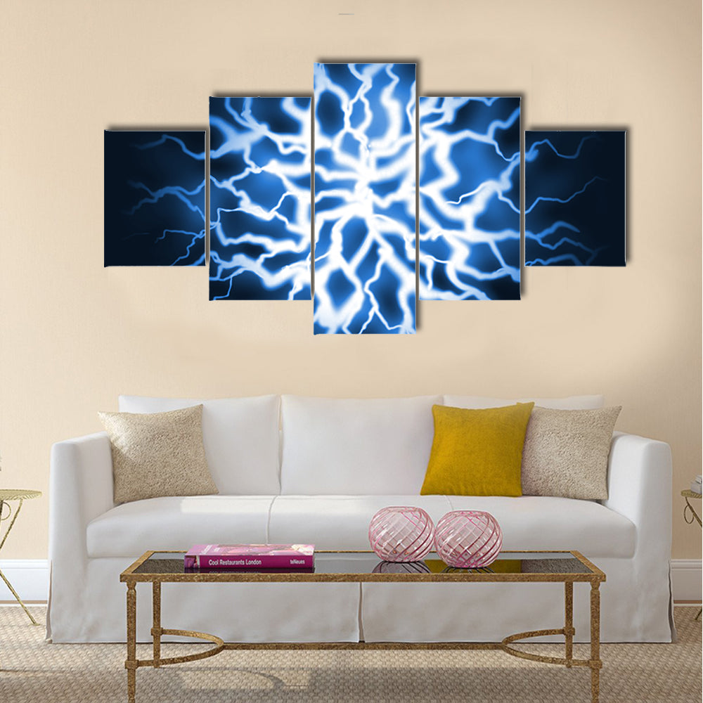 Blue Thunder Energy Burst Canvas Wall Art