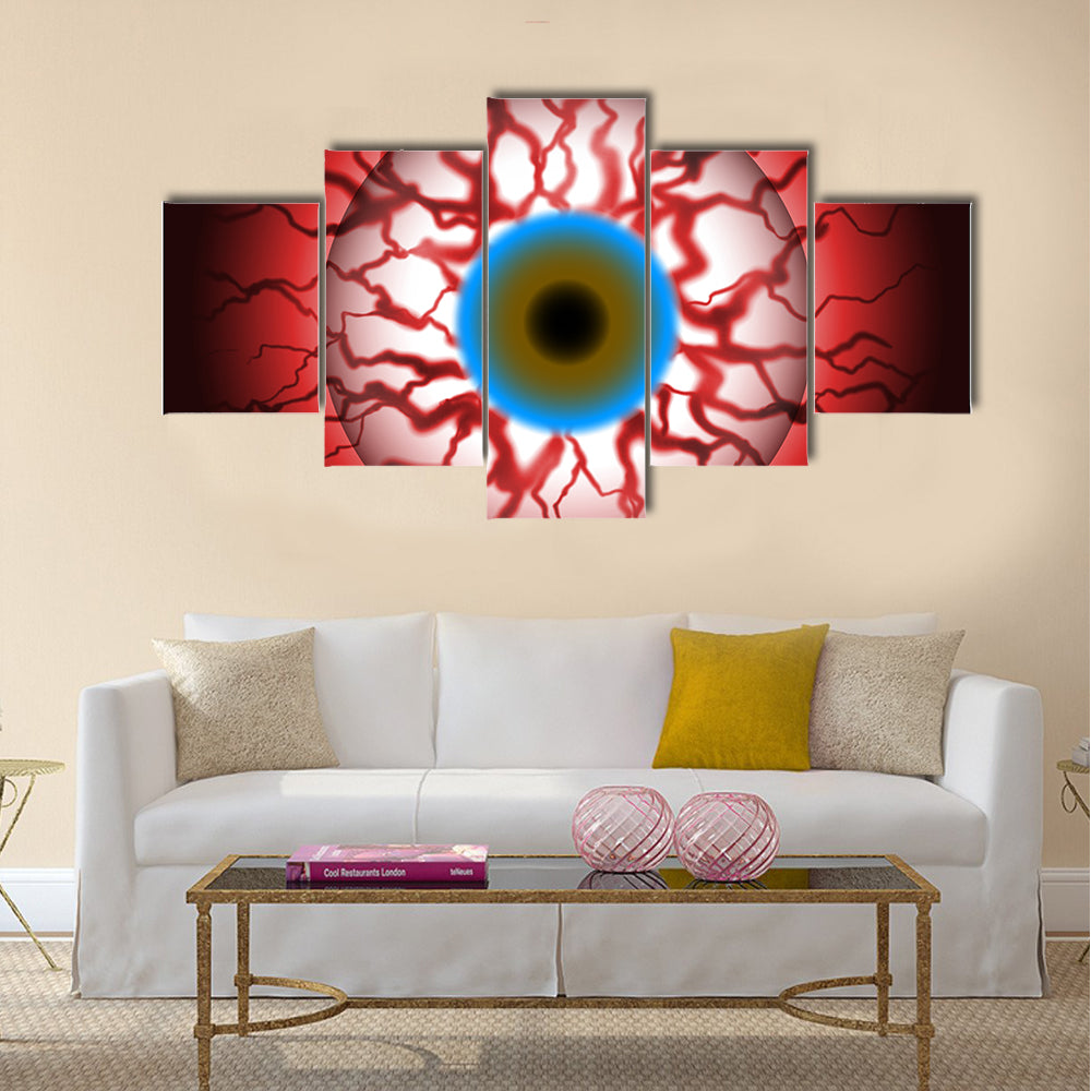 Spooky Bloodshot Eyeball With Veins Canvas Wall Art
