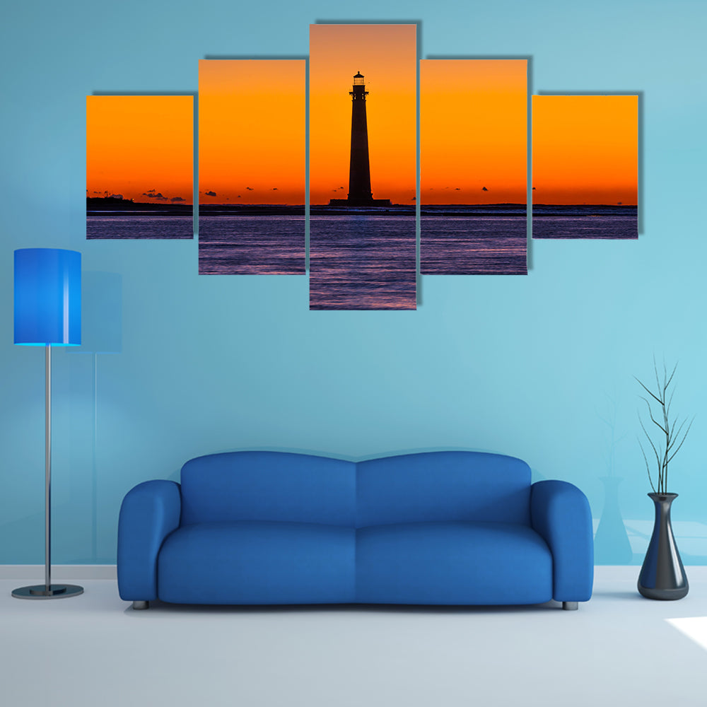 Morris Island Lighthouse at Sunset Canvas Wall Art
