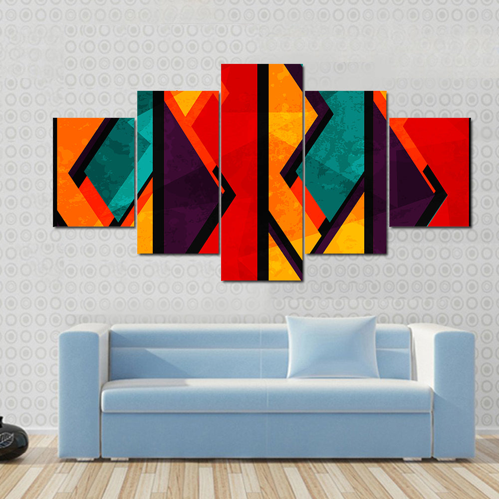 African Geometric Abstract Pattern Canvas Wall Art