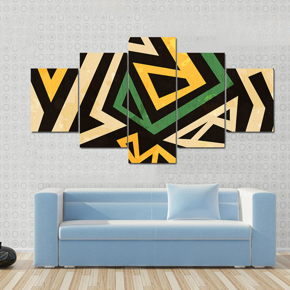 African Geometric Seamless Pattern Canvas Wall Art