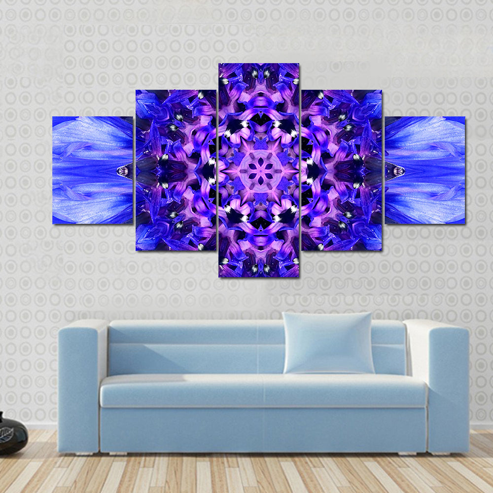 Blue Mandala Flower Canvas Wall Art