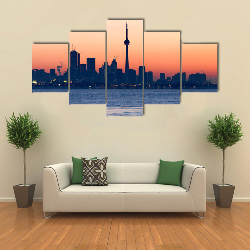 Toronto Skyline At Dawn Canvas Wall Art