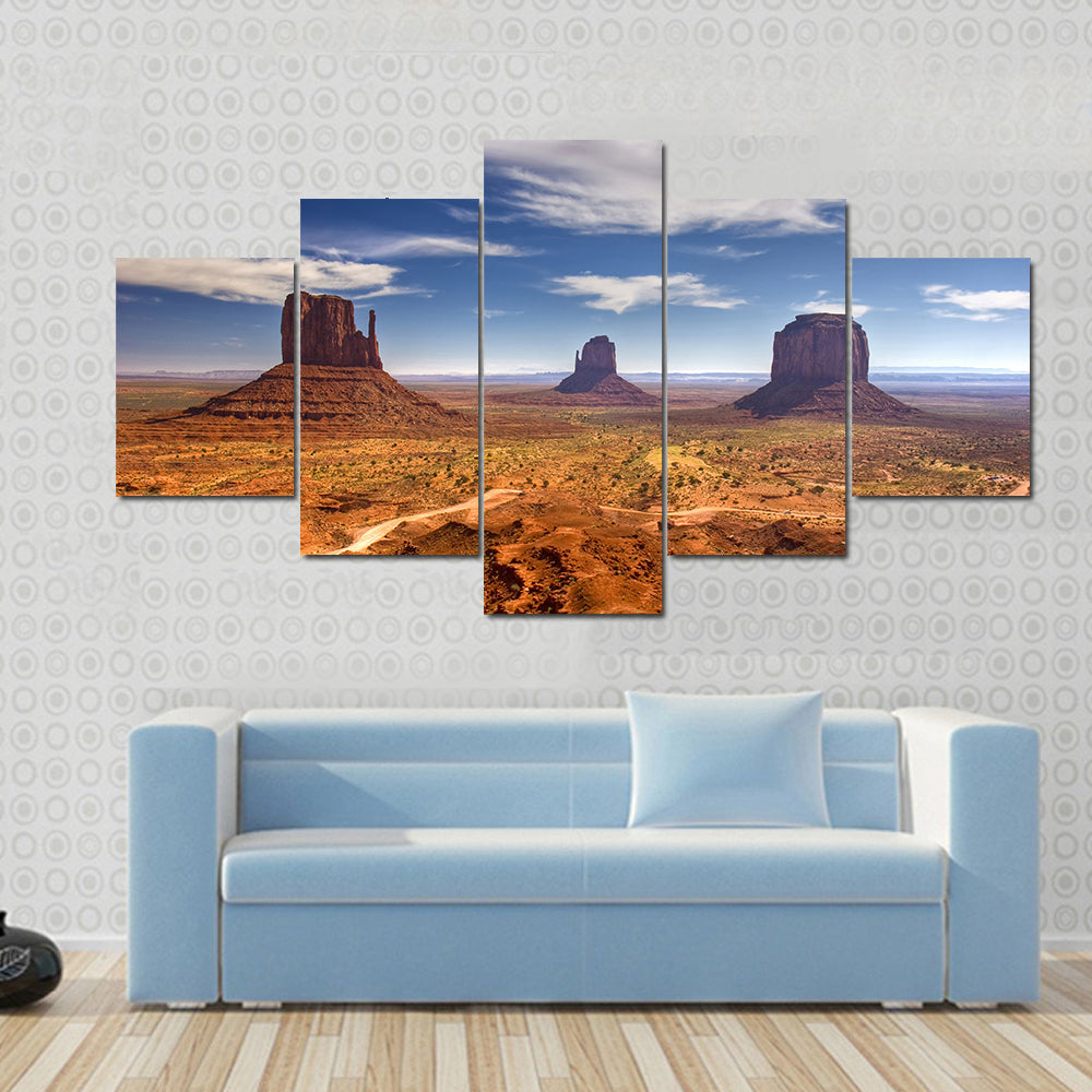 Monument Valley Buttes in Warm Desert Light Canvas Wall Art