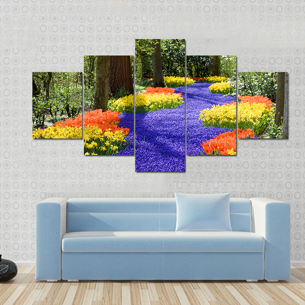 Field Of Spring Flowers Canvas Wall Art