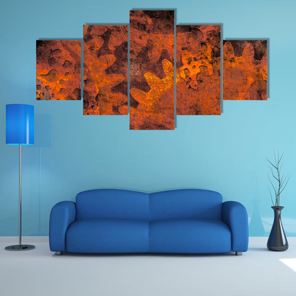 Rusted Gears and Cogs Canvas Wall Art