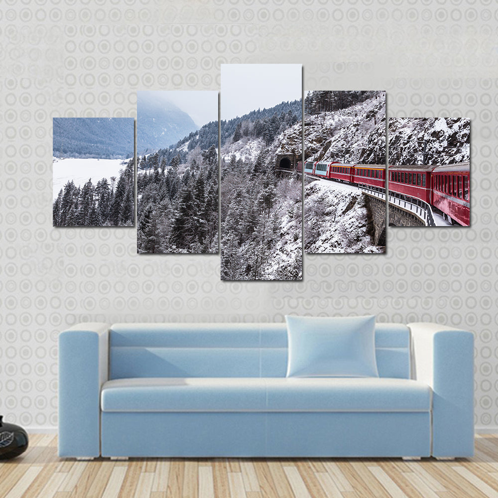 Glacier Express In Switzerland Canvas Wall Art