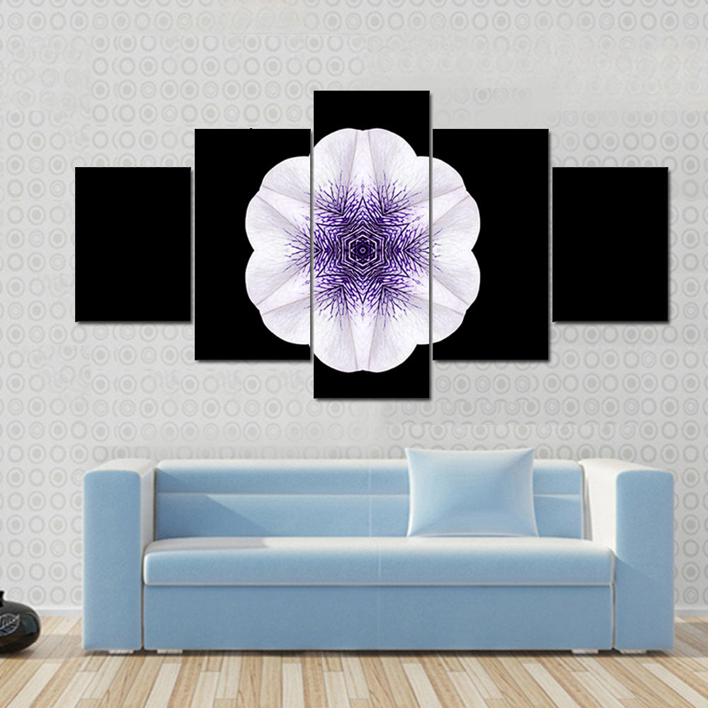 White Flower Mandala Canvas Wall Art
