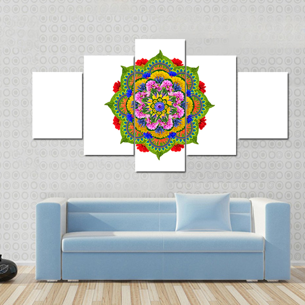Sacred Lotus Mandala Canvas Wall Art