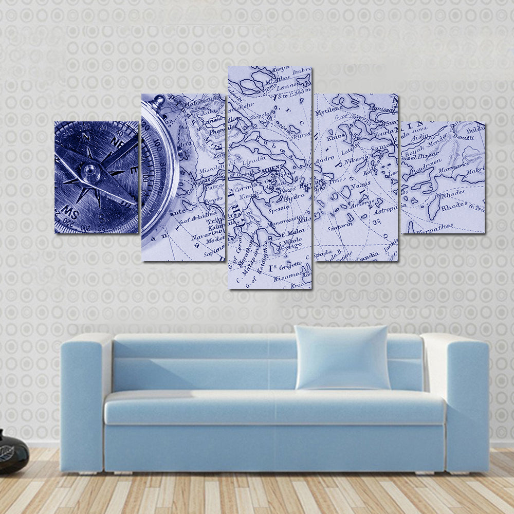 Antique Maps Showing Countries And Trade Routes Canvas Wall Art