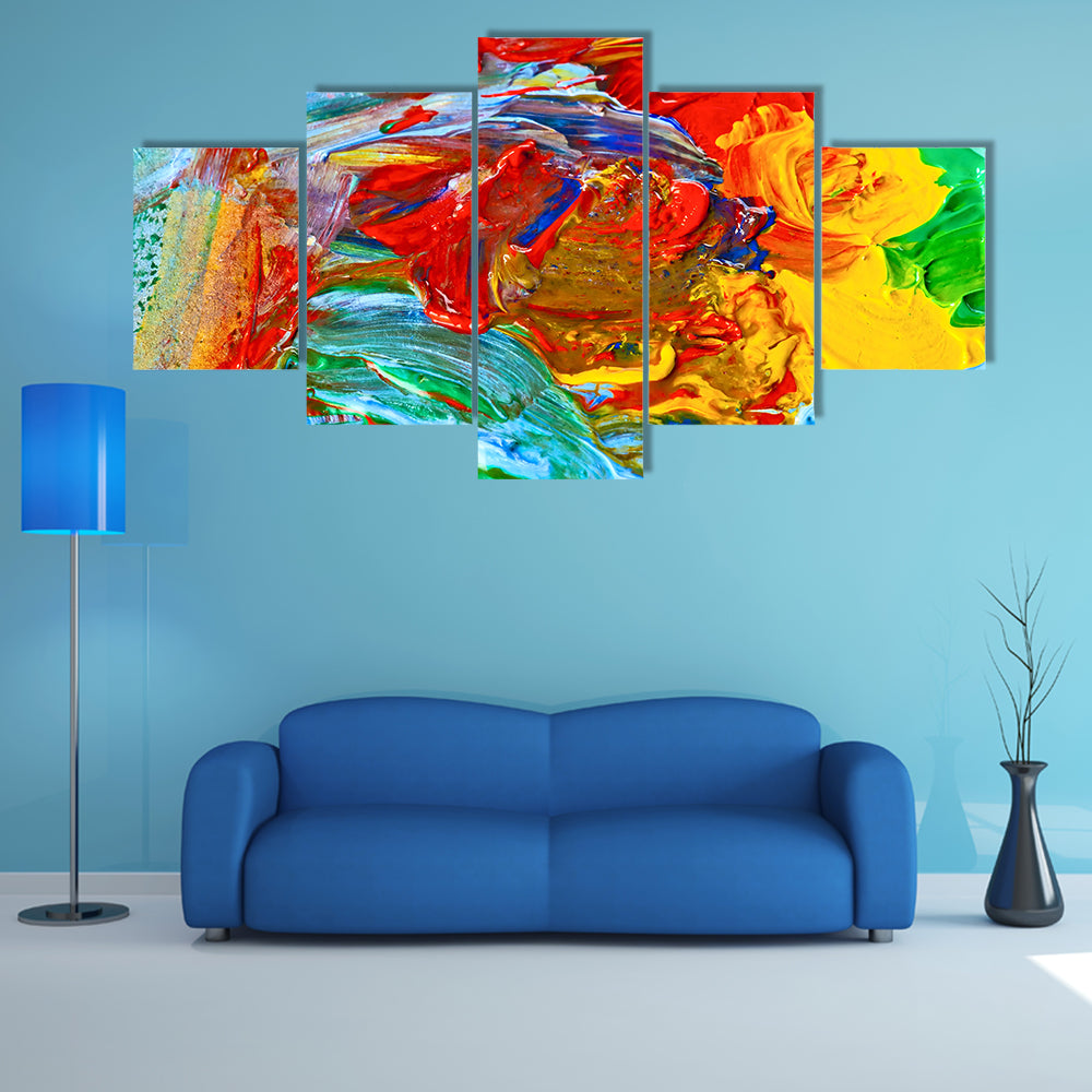 Oil Brushstrokes Abstract Painting Canvas Wall Art