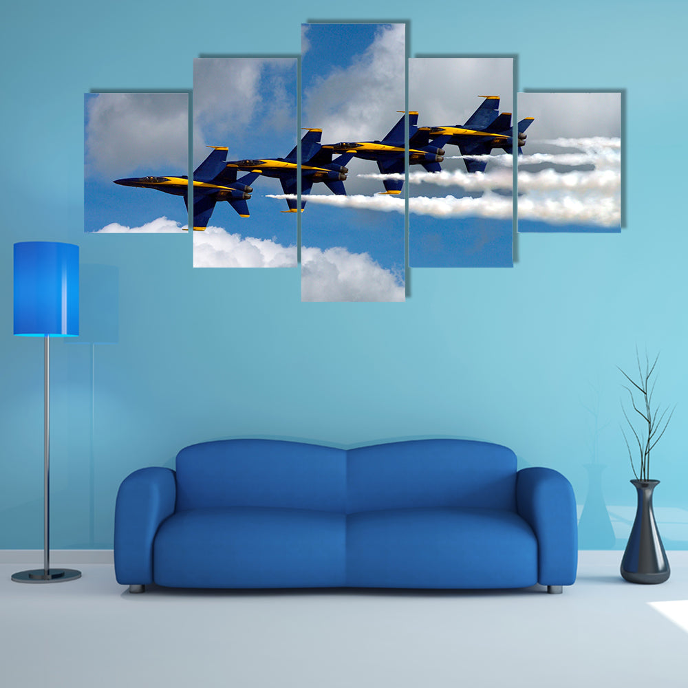 Blue Angels In The Clouds Canvas Wall Art
