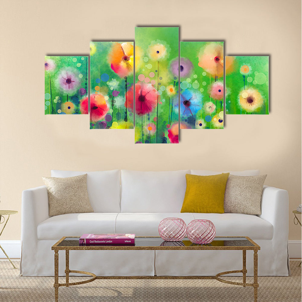 Spring Wildflower Illustration Canvas Wall Art