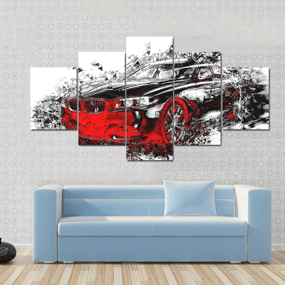 Sports Car Abstract Canvas Wall Art