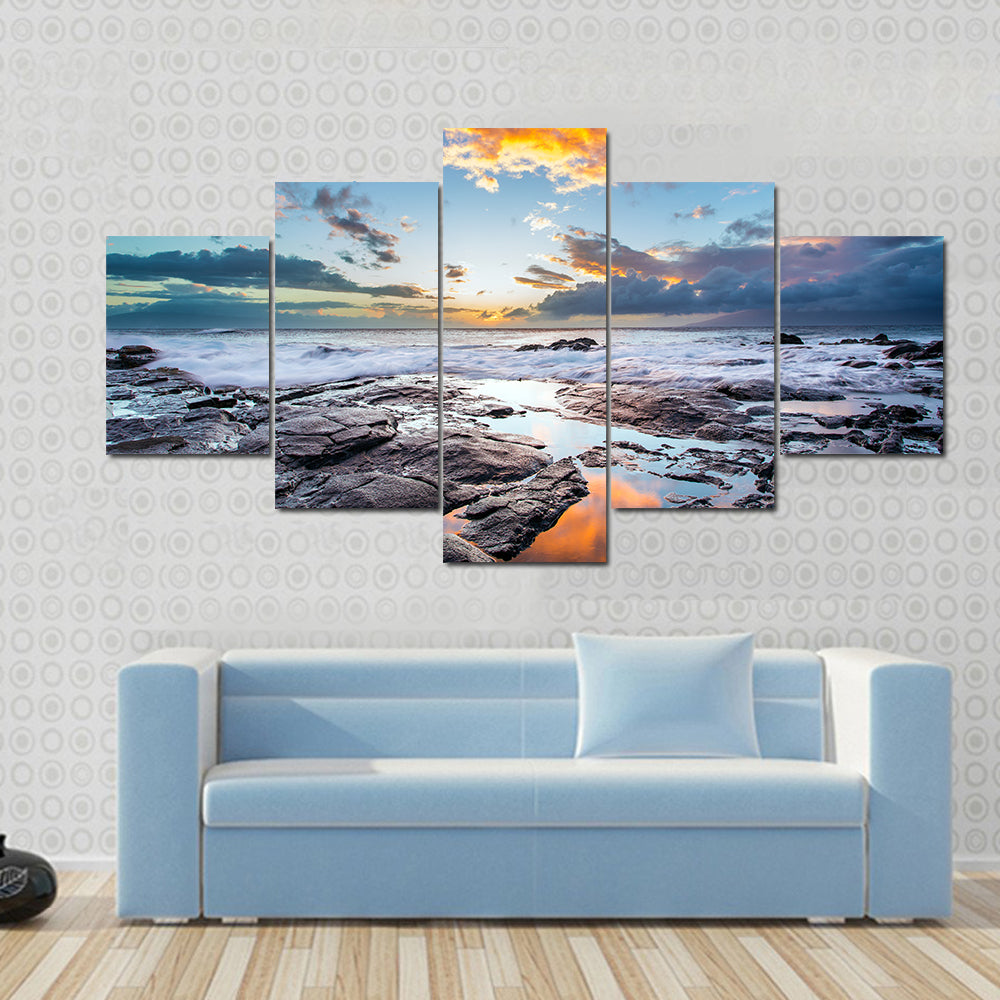 Rocky Shore On The Island Of Maui In Hawaii Canvas Wall Art
