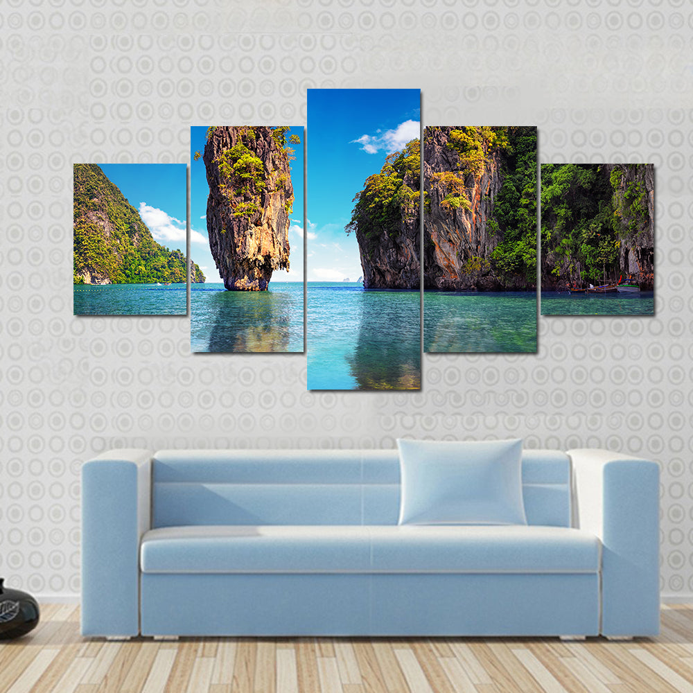 James Bond Island Reflection In Phuket Canvas Wall Art