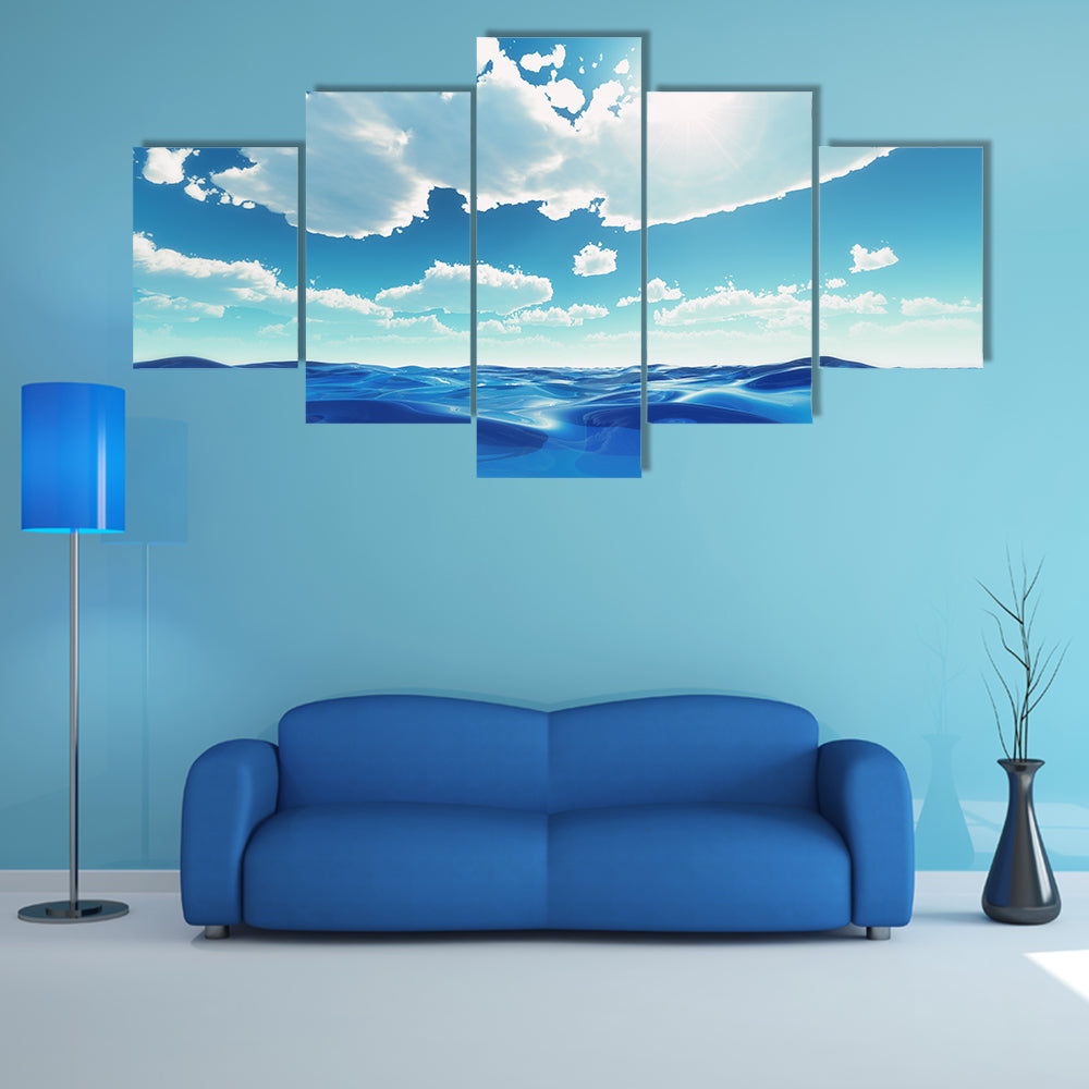 Summer Ocean Waves Canvas Wall Art