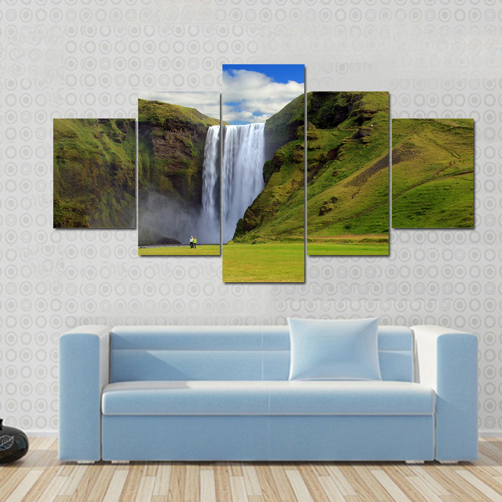 Skogarfoss Waterfall In South East Iceland Canvas Wall Art