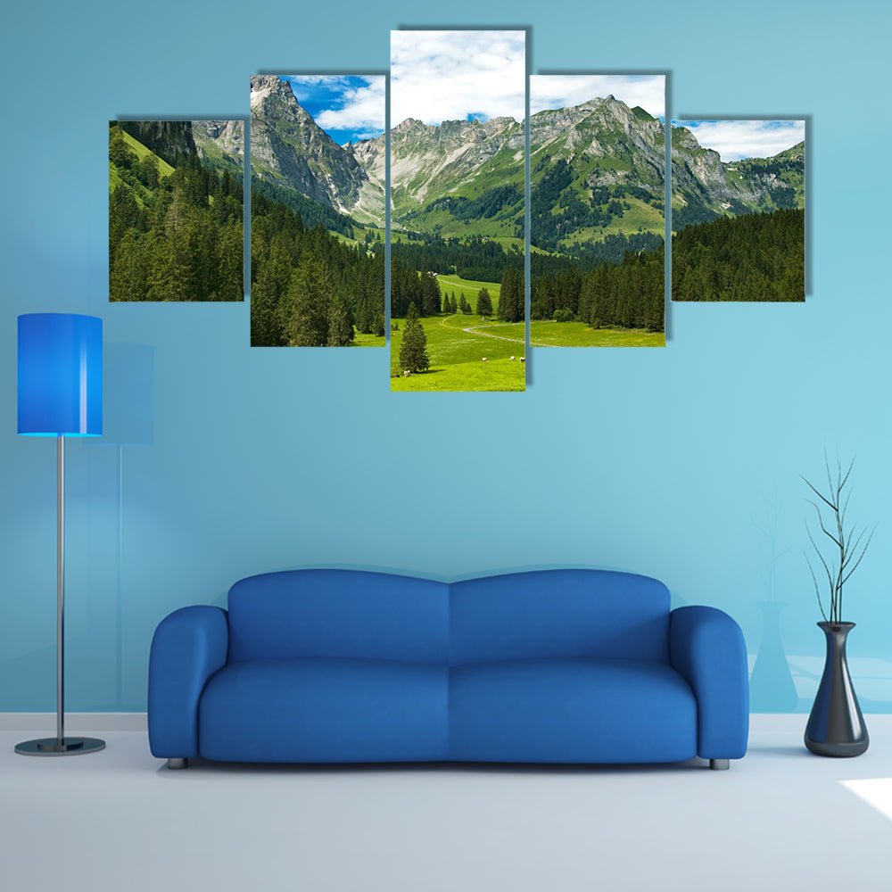 Arnibach Valley Near Engelberg Canvas Wall Art