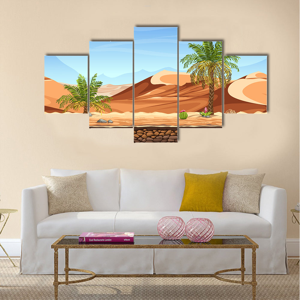 Desert Side-scrolling Game Scene Canvas Wall Art