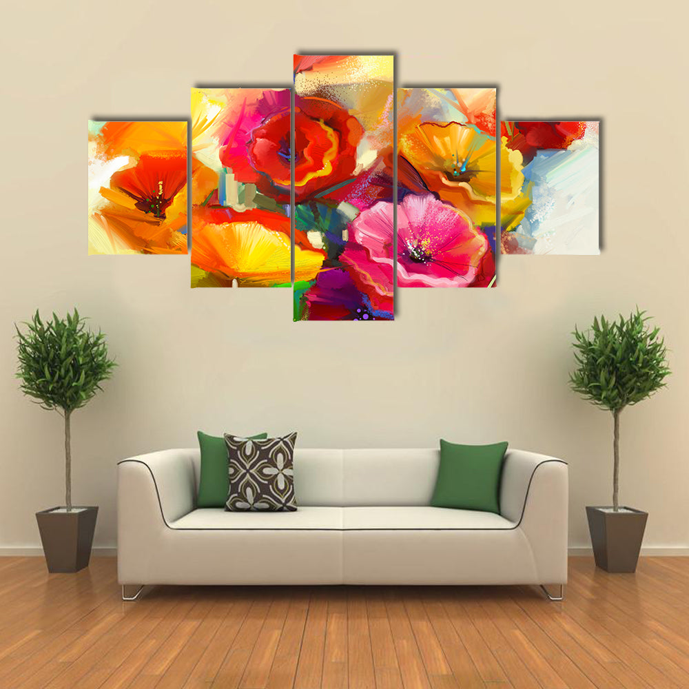 Colorful Spring Flowers Canvas Wall Art