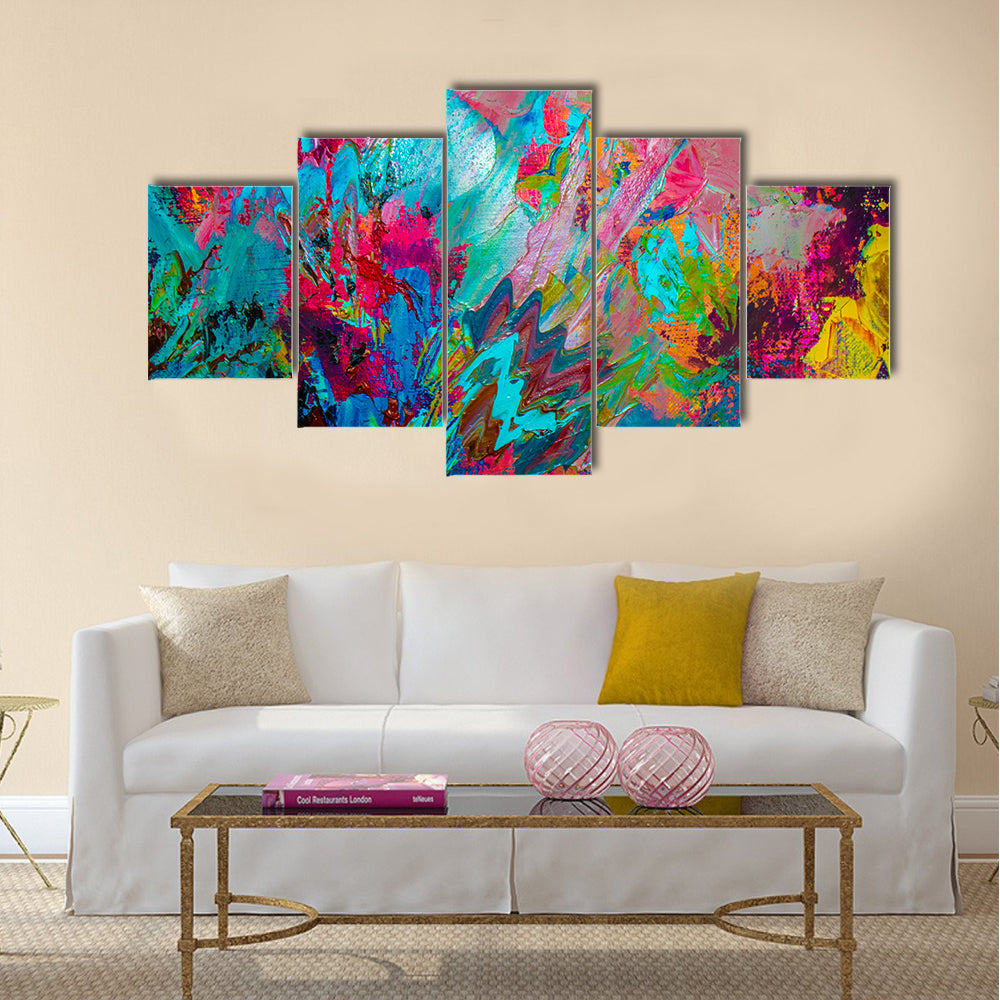 Colorful Brushstrokes Abstract Canvas Wall Art