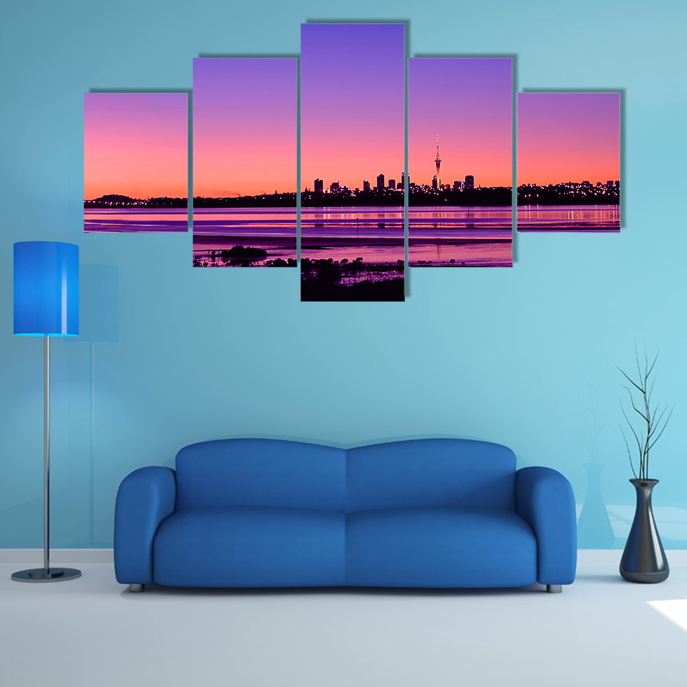 Auckland City Sunrise Canvas Wall Art