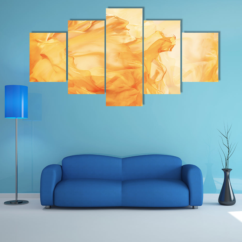 Golden Flowing Fabric Abstract Canvas Wall Art