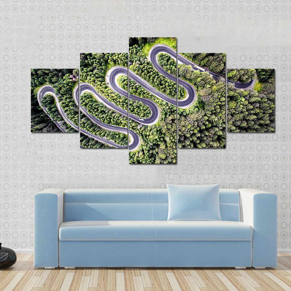 Transfagarasan Curvy Road In Romania Canvas Wall Art