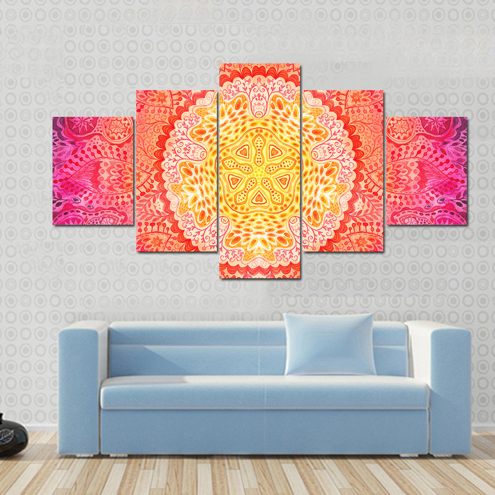 Watercolor Mandala Canvas Wall Art