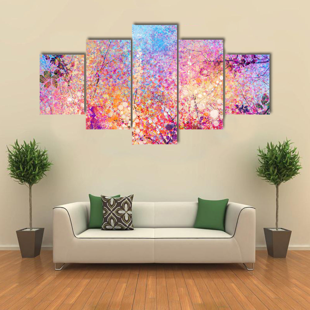 Cherry Blossom Flower Abstract Canvas Wall Art