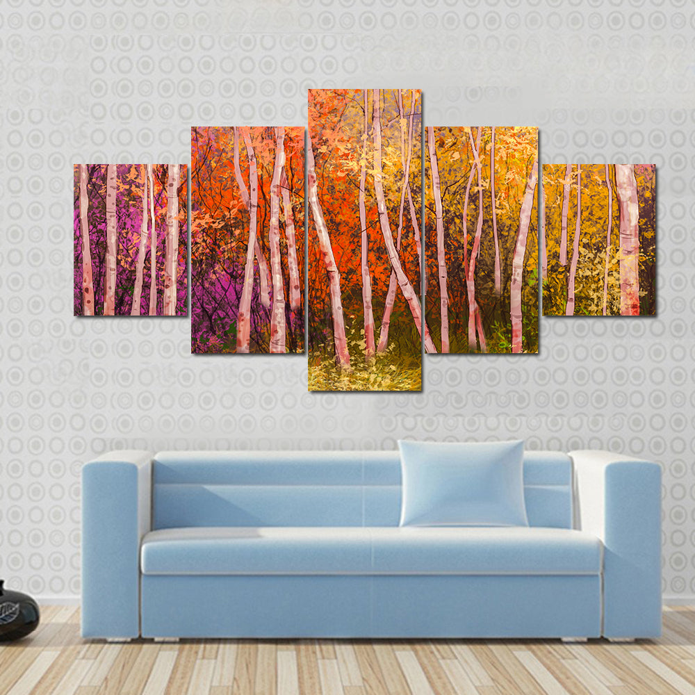 Colorful Autumn Trees Canvas Wall Art