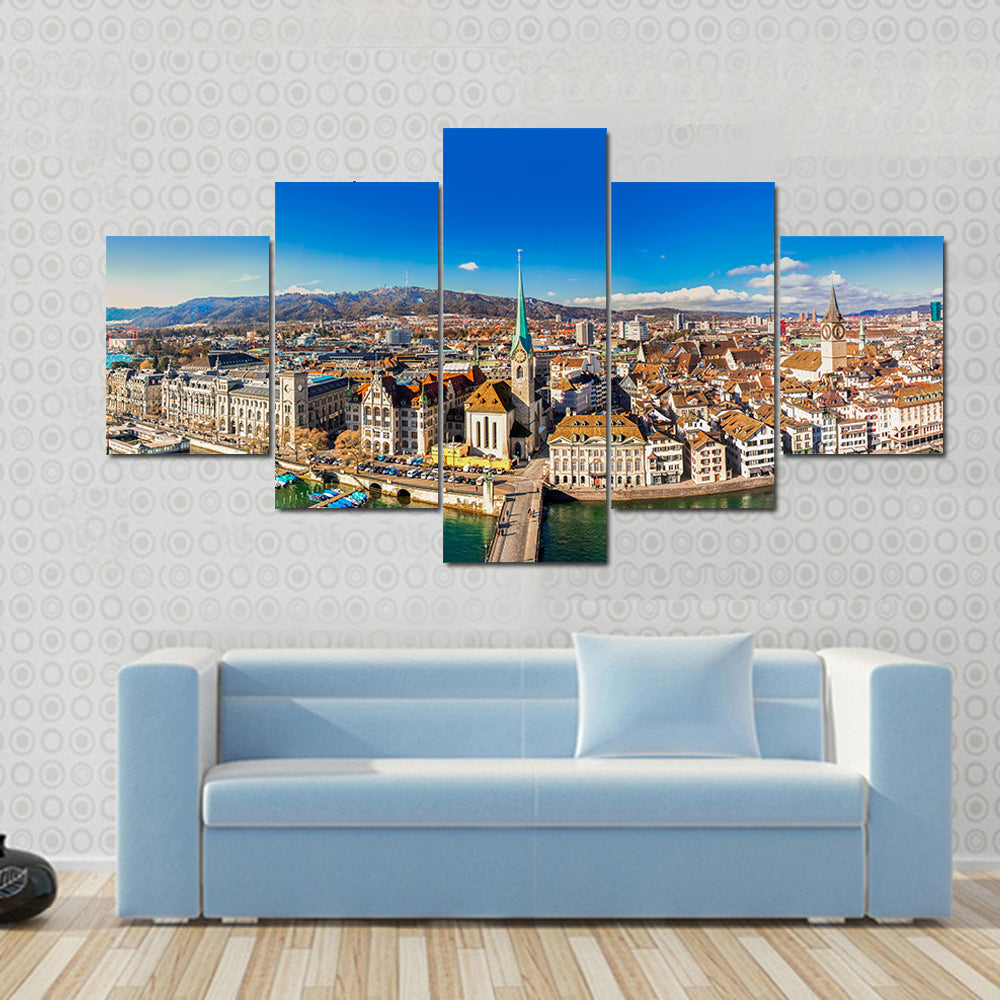 Historic Zurich City Canvas Wall Art