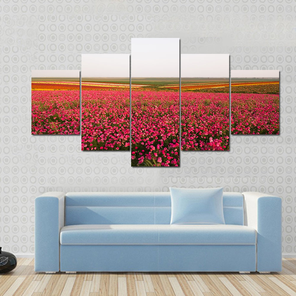 Field of Spring Flowers Canvas Wall Art