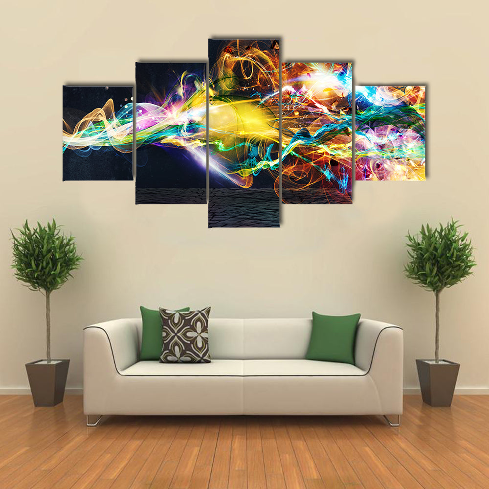 Colorful Light in Motion Canvas Wall Art