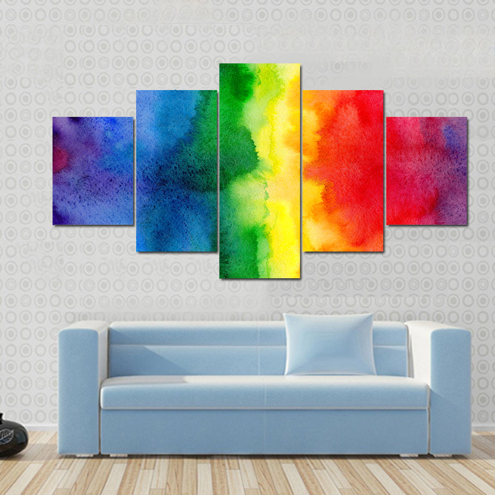 Watercolor Rainbow Gradient Canvas Wall Art