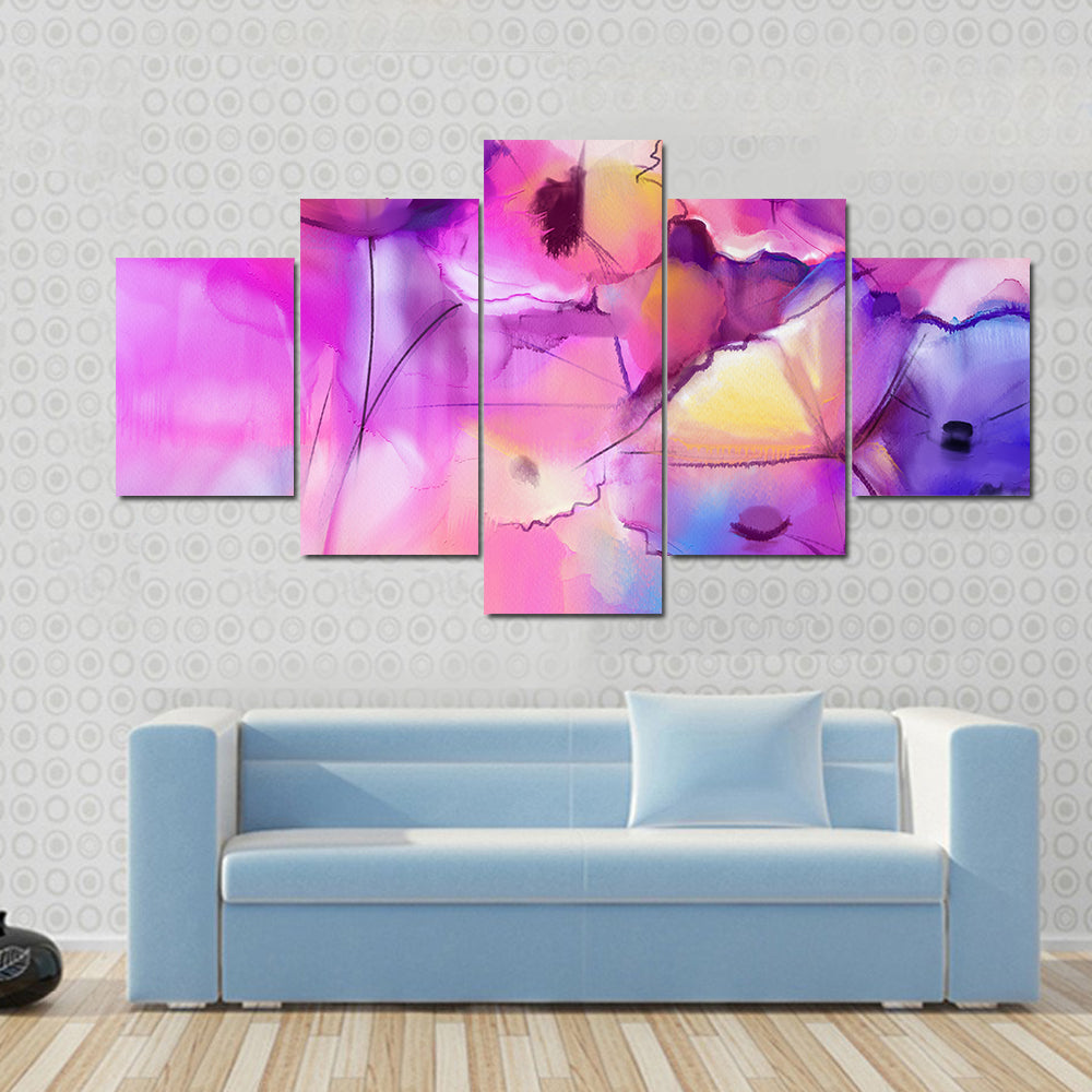 Tulip Flowers Abstract Canvas Wall Art