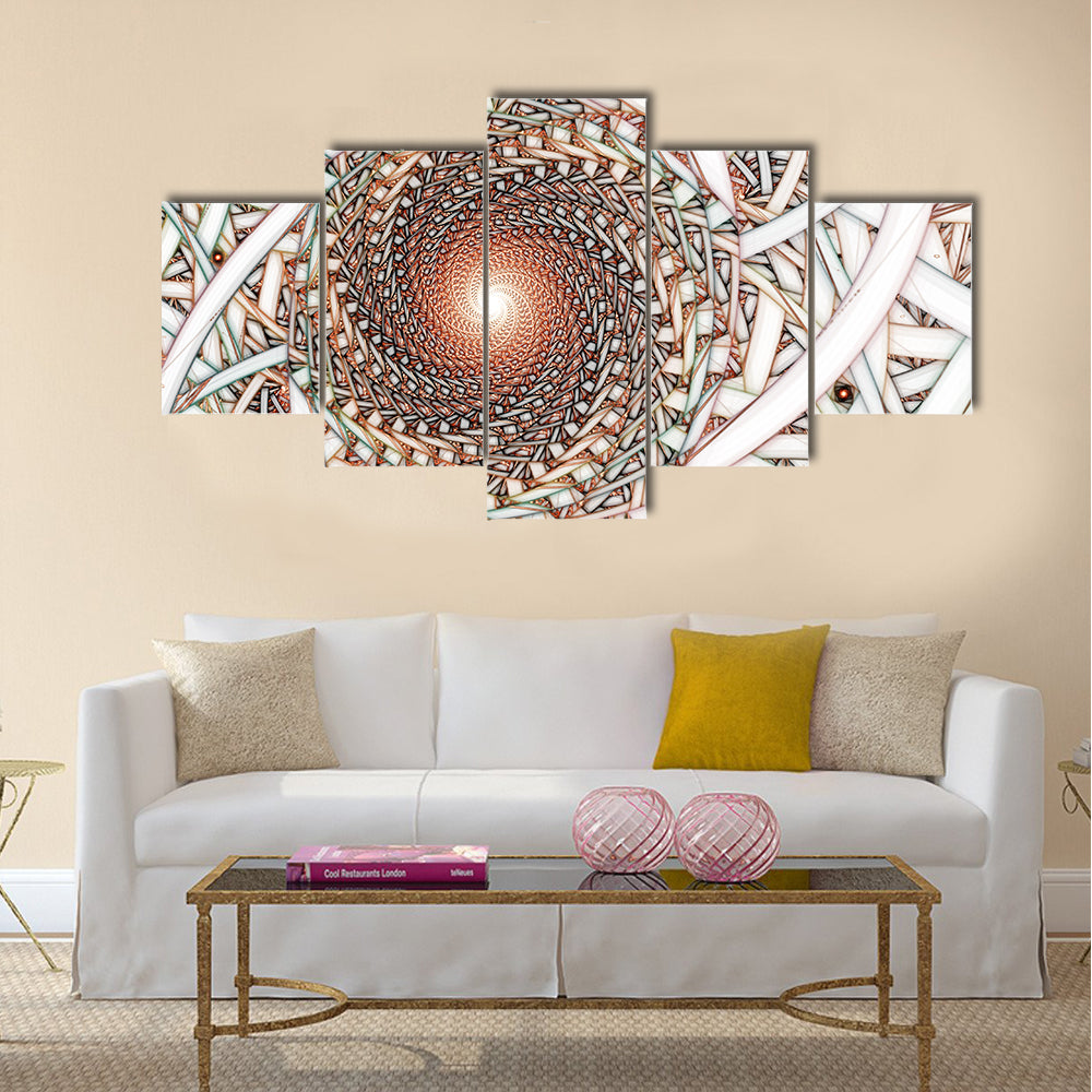 Shiny Fractal Spiral Canvas Wall Art