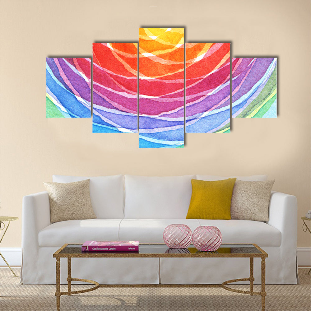 Rainbow Acrylic Abstract Canvas Wall Art