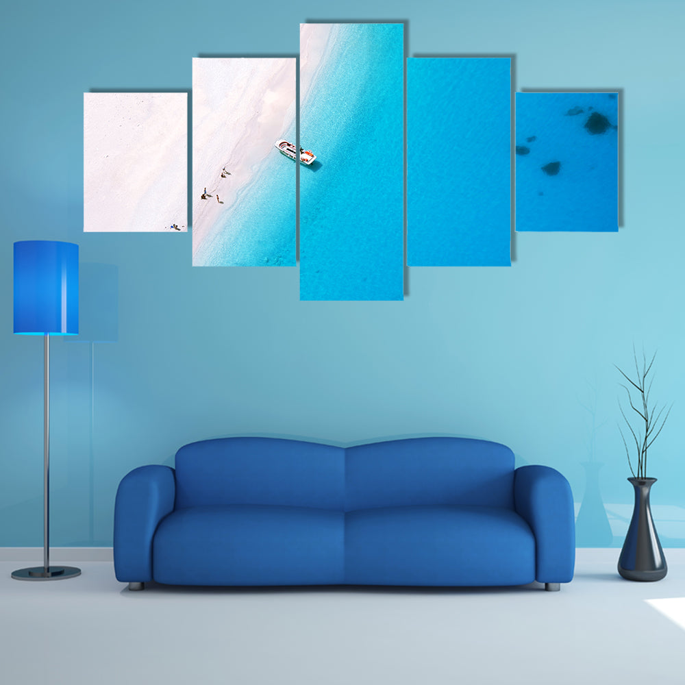 Aerial Beach on Zakynthos Island Canvas Wall Art