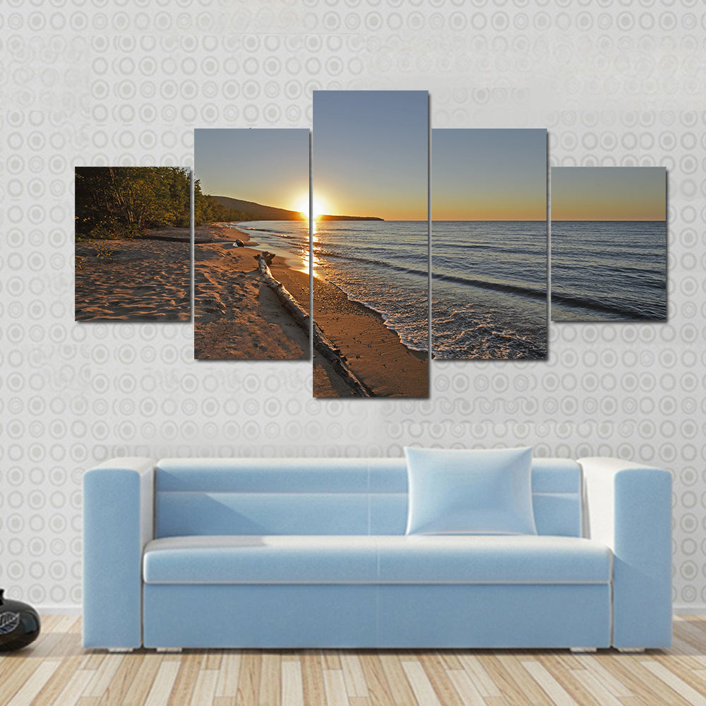 Lake Superior at Sunset Canvas Wall Art