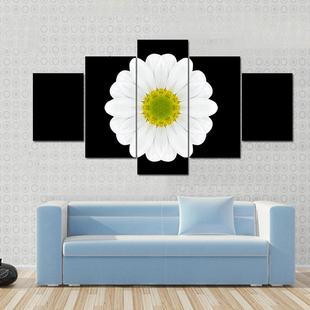 Close Up Of White Flower Mandala Canvas Wall Art