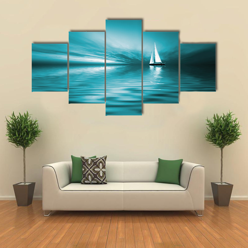 Sailing At Sunset Canvas Wall Art
