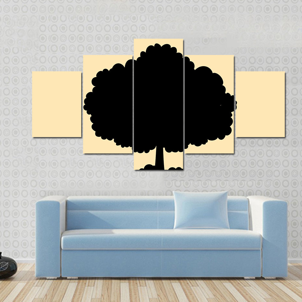 Silhouette Of Tree Canvas Wall Art
