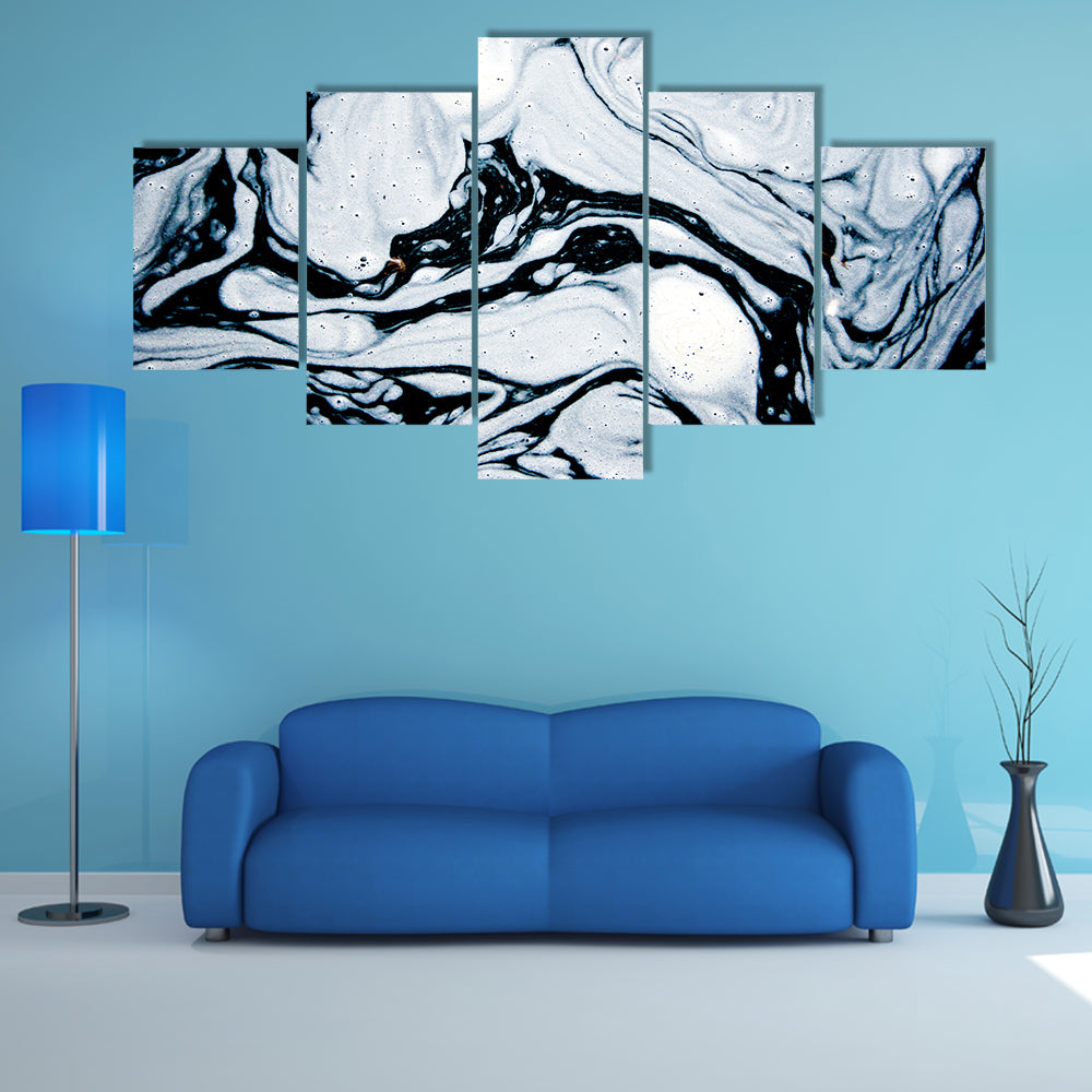 Water Foam Marble Abstract Canvas Wall Art