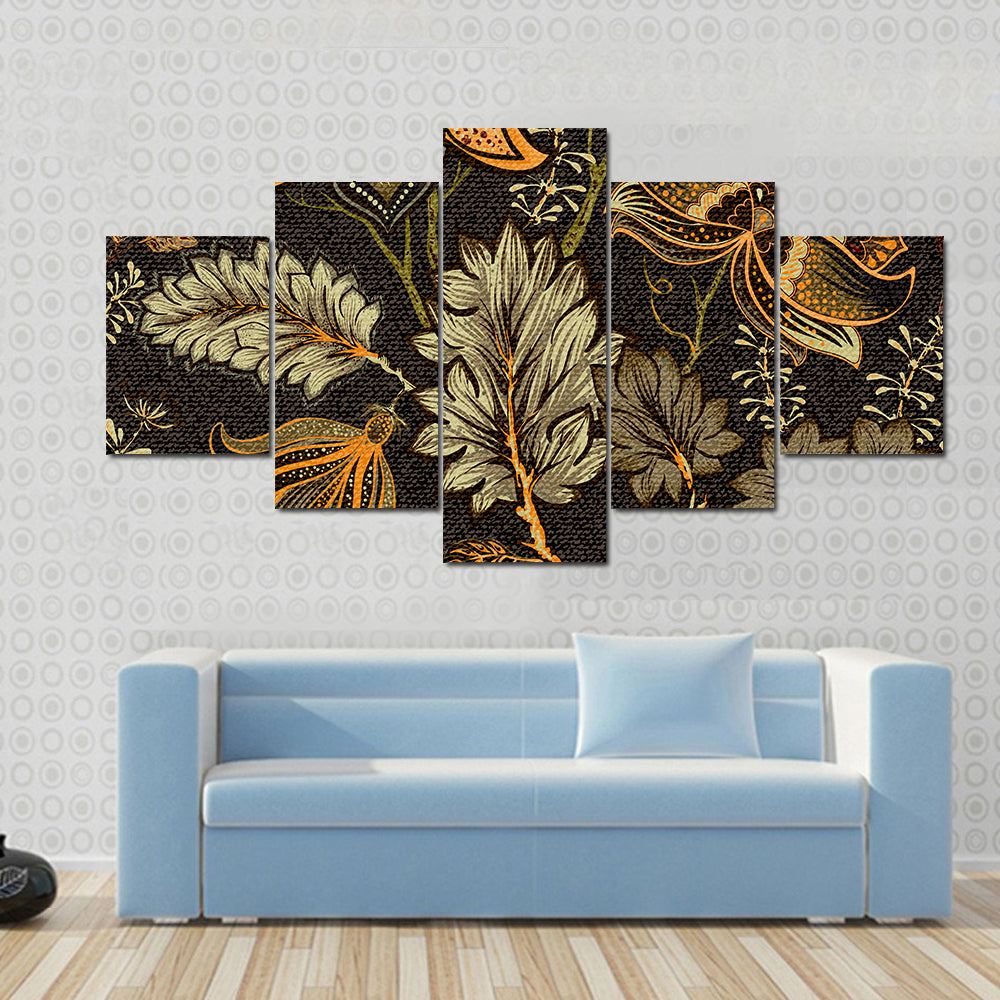 Vintage Ethnic Floral Texture Canvas Wall Art